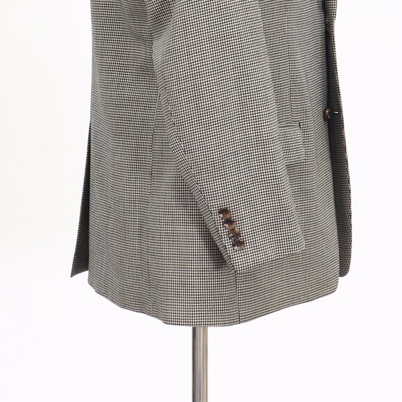 Bill Blass 44R Beige Blazer Sport Coat Jacket 2-Button Houndstooth T480 - Picture 8 of 11